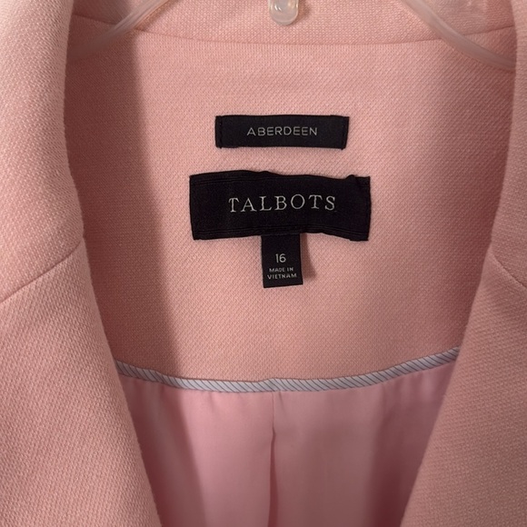 Talbots Pink Blazer Structured Suit Jacket size 16 pale pink - Picture 2 of 4
